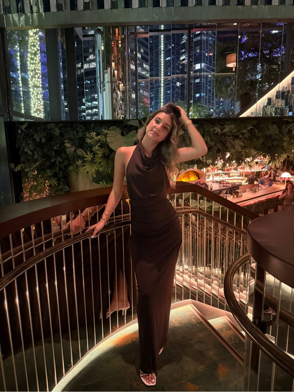 Zara backless brown dress